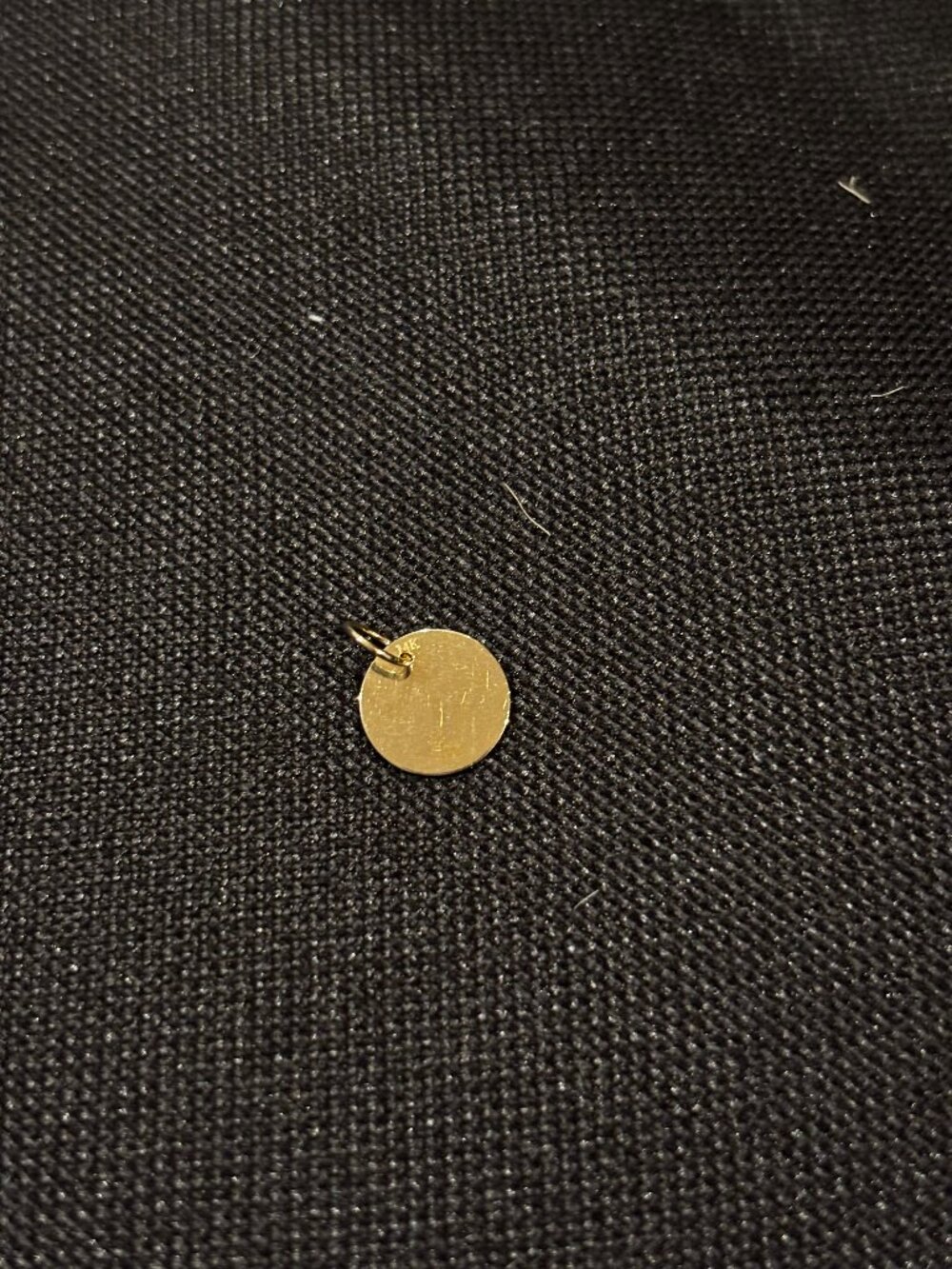 14K Solid Yellow Gold 10mm Blank Disc Charm / Pendant